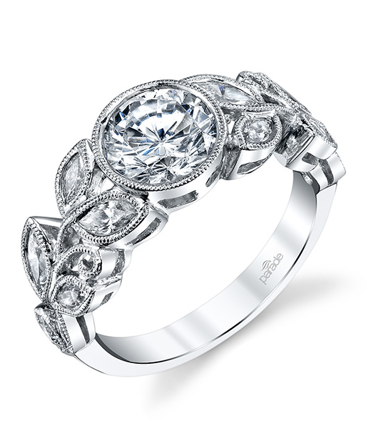 Nature inspired designer diamond engagement ring by Parade Design.