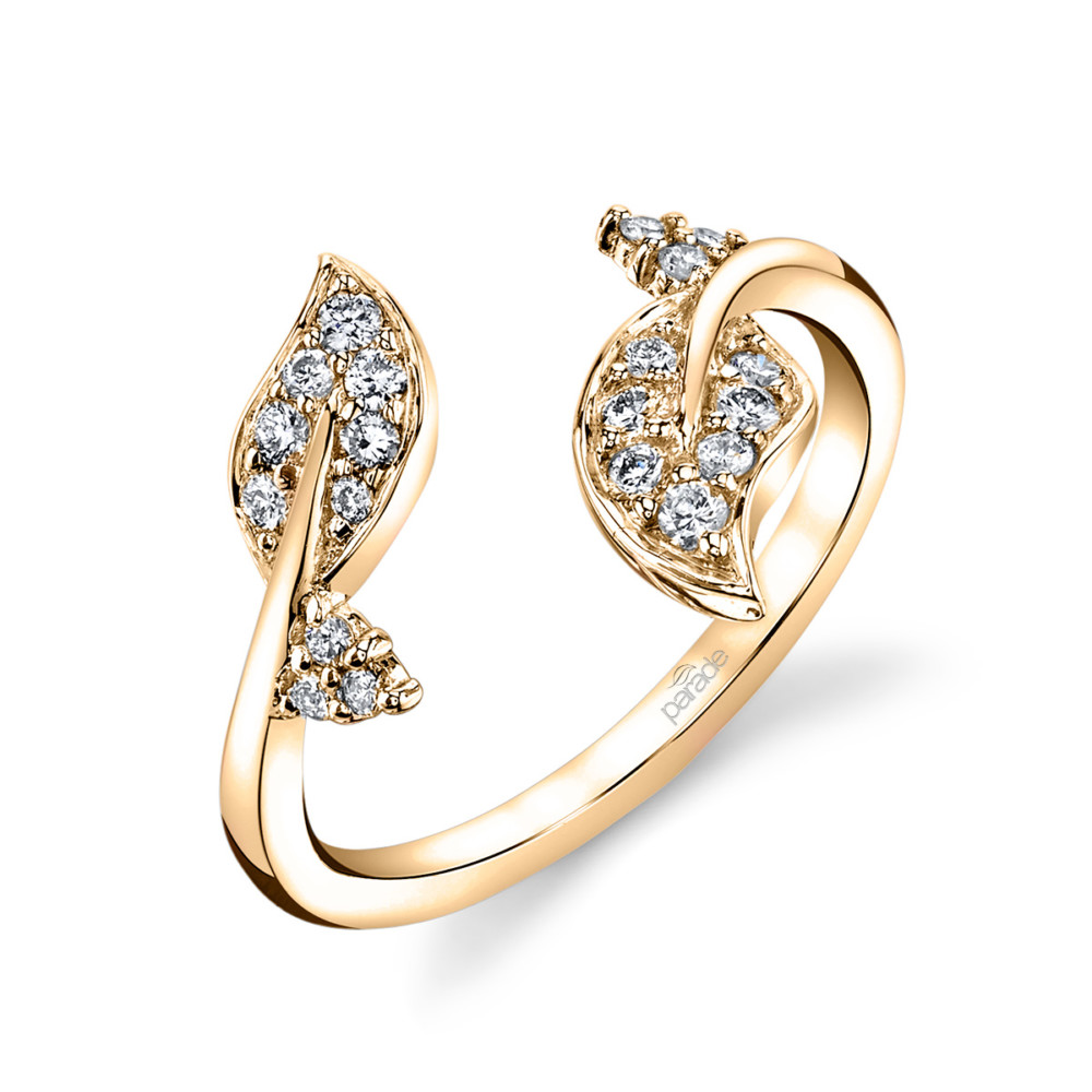 Designer floral diamond and gold wrap ring by Parade Design.