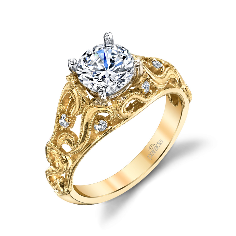 Vintage inspired designer diamond engagement ring by Parade Design.