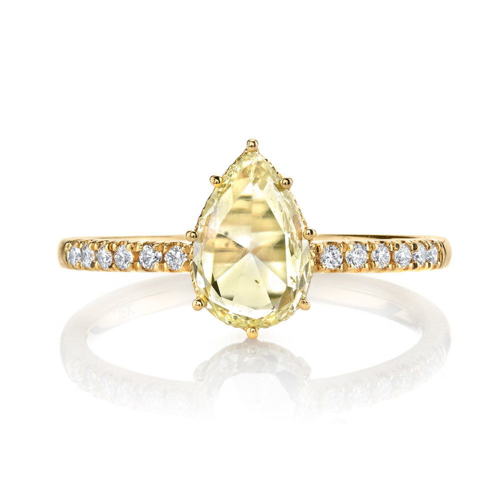 Fancy yellow diamond designer engagement ring by Parade Design.