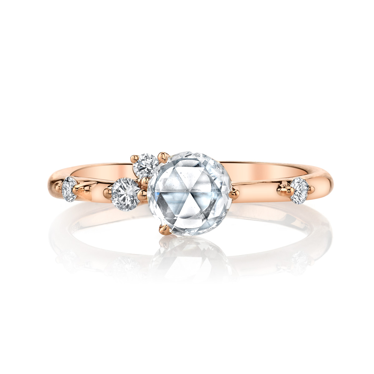 Designer diamond engagement ring with rose cut diamond by Parade Design.
