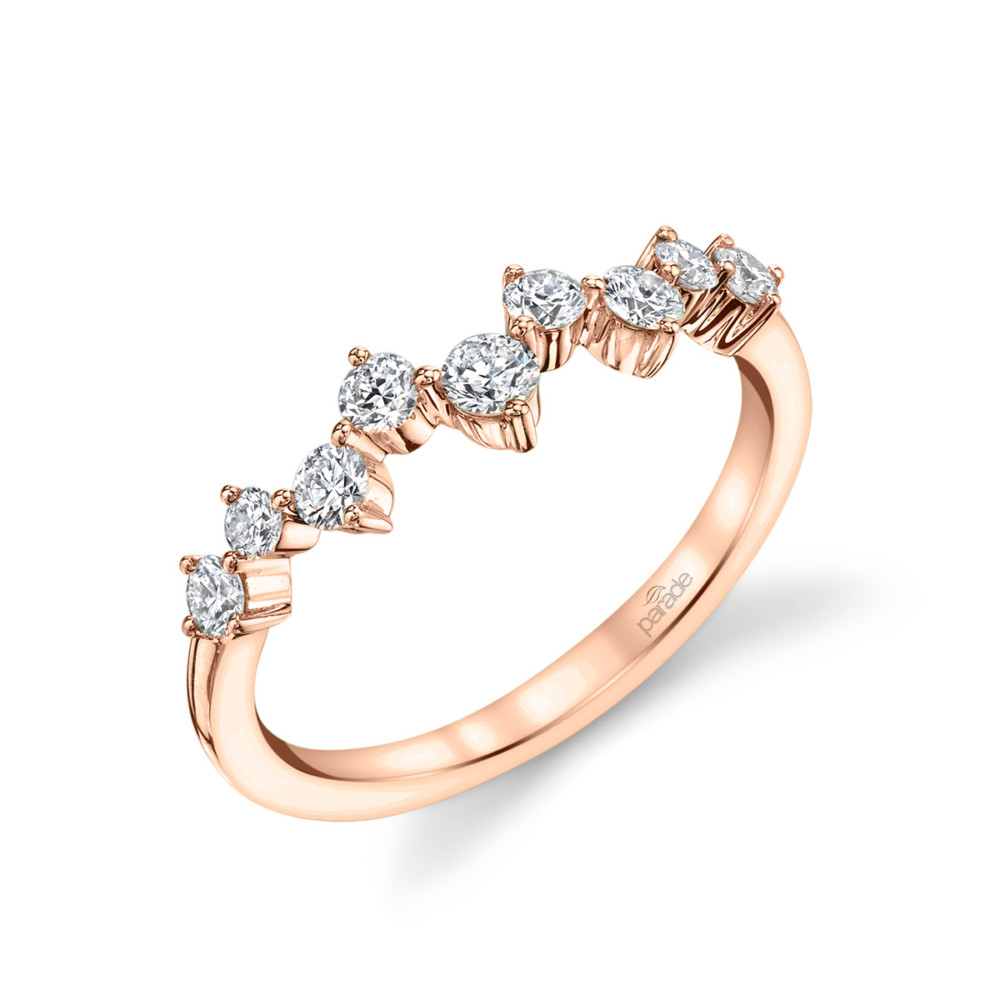Designer diamond stackable chevron ring from the Lumiere Bridal collection by parade design.