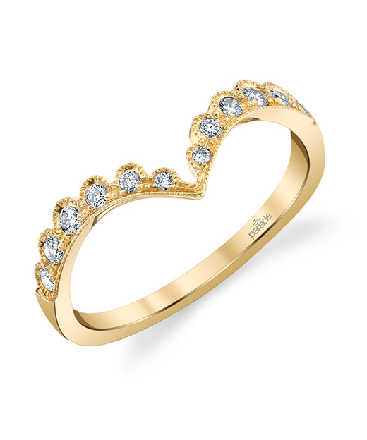 Designer diamond chevron ring from the Lumiere Bridal Collection by Parade Design.