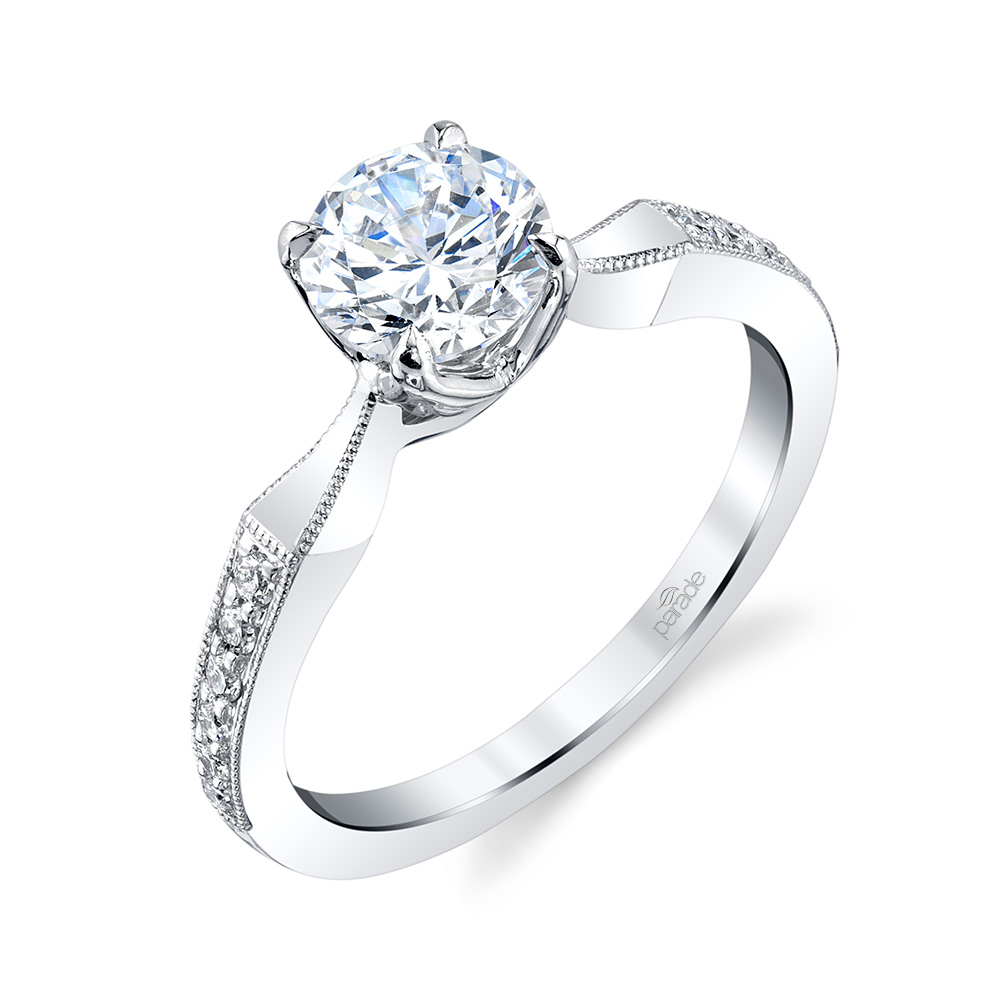 Designer diamond contemporary engagement ring by Parade Design.