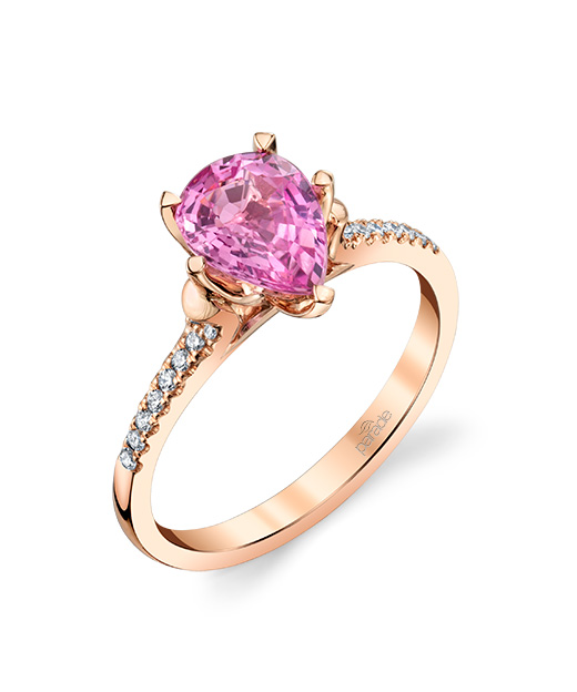 Designer diamond and pink sapphire ring by Parade Design.