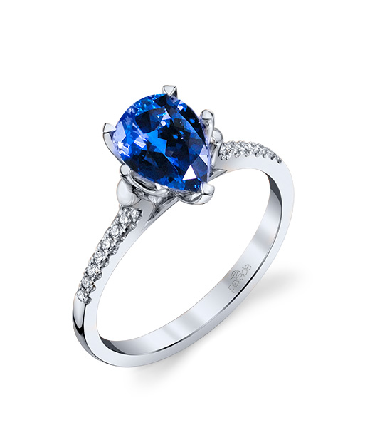 Designer diamond and blue sapphire ring by Parade Design.