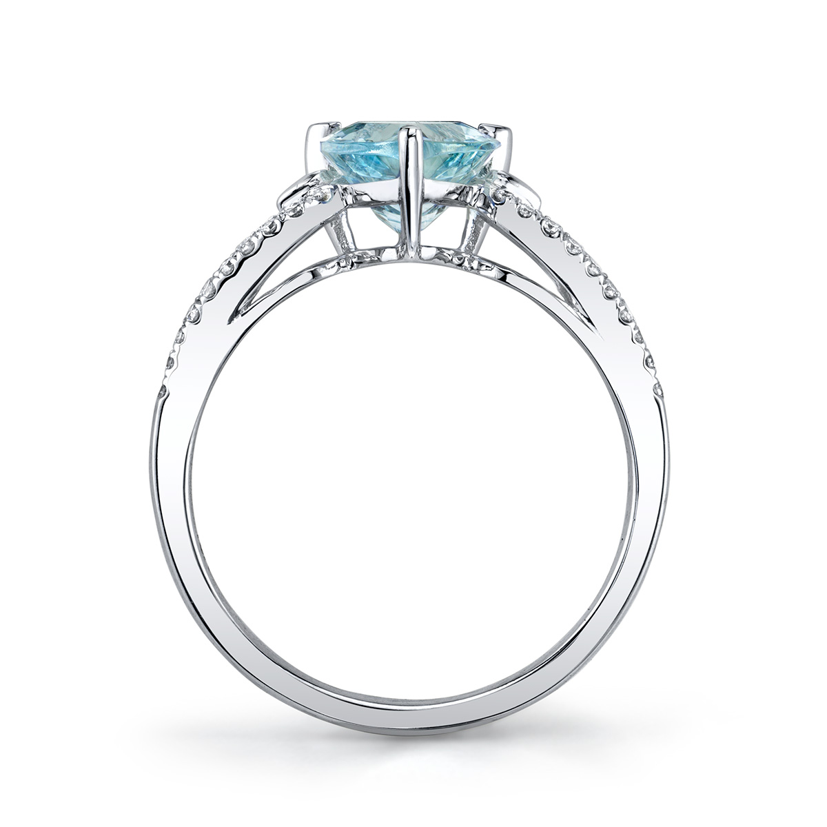 Designer diamond and aquamarine ring by Parade Design.