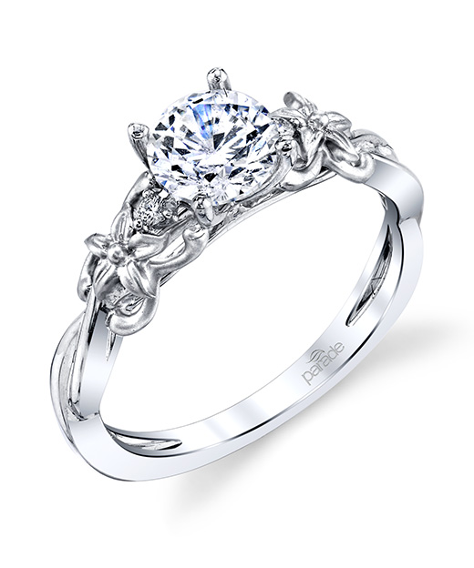 Nature-inspired designer diamond floral engagement ring by Parade Design.