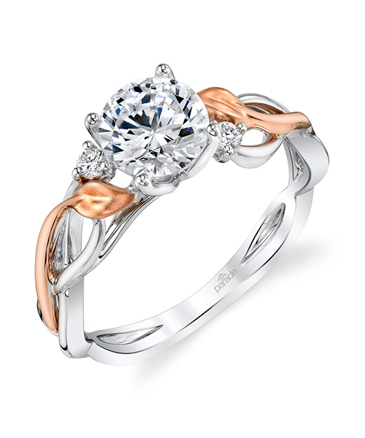 Designer diamond, nature inspired engagement ring by Parade Design.